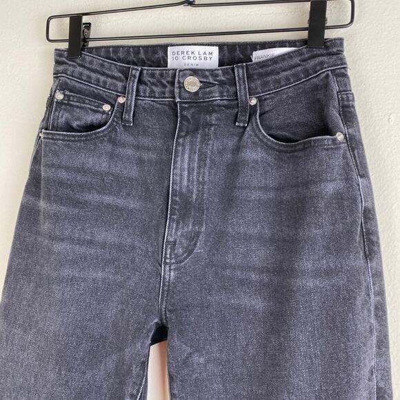 Derek Lam 10 Crosby Frankie Jeans Size 26 Gray Black Split Hem Straight Casual - Picture 3 of 12